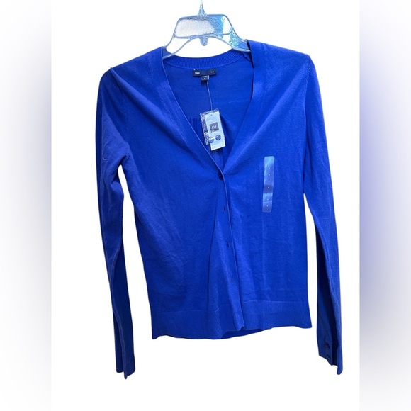 Gap Blue Purple V-neck Button Up Small Lightweight Cardigan NWT - Picture 2 of 4